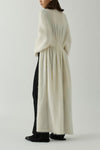 Swayingknit fluffy hair feathers long jacket SW22AW1T101 White